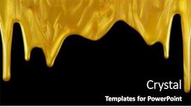  Presentation with gold border - Theme featuring top-border-of-glittering-shiny background and a black colored foreground