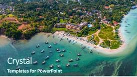  Presentation with sri lanka - Audience pleasing theme consisting of top bottom - aerial panorama of the south backdrop and a ocean colored foreground