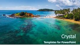  Presentation with sea coral - Presentation theme enhanced with top bottom - aerial panorama of the tropical background and a ocean colored foreground