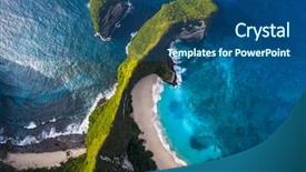  Presentation with aerial - PPT layouts featuring top bottom - aerial shot of the tropical background and a ocean colored foreground