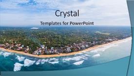  Presentation with sri lanka - Cool new PPT theme with top bottom - aerial view of the town backdrop and a light blue colored foreground