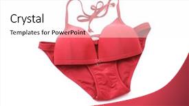  Presentation with red - PPT layouts enhanced with top bottom - red bikini isolated on white background and a  colored foreground