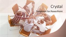  Presentation with team business top view - Amazing presentation theme having top business team show backdrop and a lemonade colored foreground