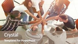  Presentation with team business top view - Audience pleasing presentation consisting of top business team show backdrop and a coral colored foreground