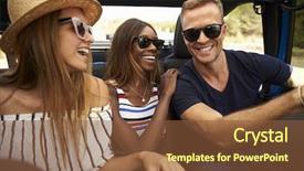  Presentation with driving road - PPT layouts consisting of top car on country road background and a  colored foreground