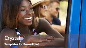  Presentation with small group top view - Theme with top car on country road background and a tawny brown colored foreground