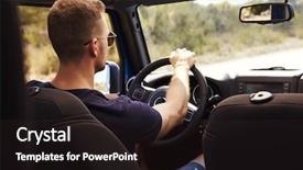  Presentation with driving road - Colorful slide deck enhanced with top car on country road backdrop and a wine colored foreground