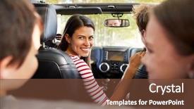  Presentation with driving road - Amazing PPT layouts having top car on countryside road backdrop and a tawny brown colored foreground