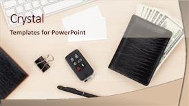  Presentation with cash - Slides consisting of top cars - office table with pc supplies background and a lemonade colored foreground