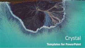  Presentation with water poluttion - Slide set with top-down-aerial-view-over background and a teal colored foreground