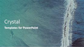  Presentation with water poluttion - PPT theme having top-down-aerial-view-over background and a ocean colored foreground