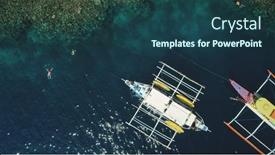  Presentation with vessels - Cool new theme with top-down-aerial-view backdrop and a ocean colored foreground