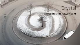  Presentation with roundabout - Presentation design having top-down-aerial-view background and a light gray colored foreground