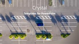  Presentation with car park - Audience pleasing slide deck consisting of top down of car park at outdoor backdrop and a gray colored foreground