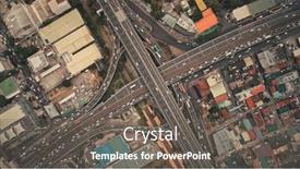  Presentation with manila - Presentation theme having top-down-of-cross-road background and a gray colored foreground