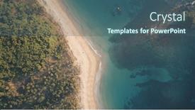  Presentation with cinematic - Cool new slide set with top-down-of-paradise-resort backdrop and a ocean colored foreground