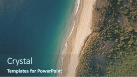  Presentation with paradise island - Cool new slides with top-down-of-tropical-paradise backdrop and a ocean colored foreground