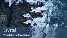  Presentation with crashing waves - Beautiful theme featuring top-down-view-of-giant backdrop and a ocean colored foreground