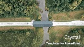  Presentation with road - Presentation theme featuring top-down-view-of-giddings background and a tawny brown colored foreground