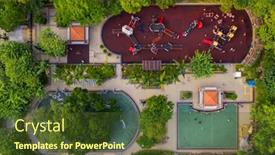  Presentation with recreation - Audience pleasing slide set consisting of top-down-view-of-recreation backdrop and a tawny brown colored foreground