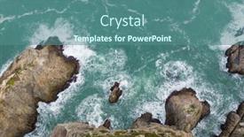  Presentation with rocks - Slides having top-down-view-of-sea background and a ocean colored foreground