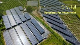  Presentation with solar panel - PPT layouts consisting of top-down-view-of-solar background and a tawny brown colored foreground