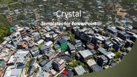  Presentation with mountain view - Presentation theme having top-down-view-taiwan-jiufen background and a dark gray colored foreground