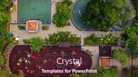  Presentation with park - Audience pleasing PPT theme consisting of top-down-view backdrop and a tawny brown colored foreground