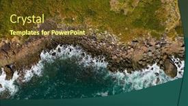  Presentation with coast line - Cool new slide deck with top-down-view backdrop and a tawny brown colored foreground