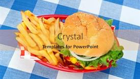 Presentation with hamburger - PPT theme enhanced with top-down-view background and a yellow colored foreground