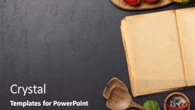  Presentation with cookbook - Slides with top-down-view background and a dark gray colored foreground