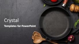  Presentation with utensils - Presentation having top-down-view background and a dark gray colored foreground