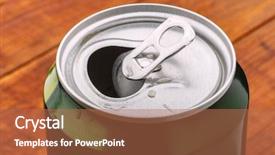  Presentation with soda - Audience pleasing slide set consisting of top green open soda aluminum backdrop and a coral colored foreground