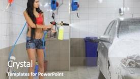  Presentation with car wash - Amazing presentation having top gun - brunette with long hair backdrop and a gray colored foreground