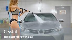  Presentation with car wash - Cool new presentation design with top gun - girl in a swimsuit backdrop and a gray colored foreground