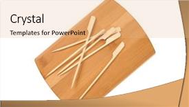  Presentation with cutting board - Beautiful presentation theme featuring top gun - handful of wooden skewers backdrop and a  colored foreground