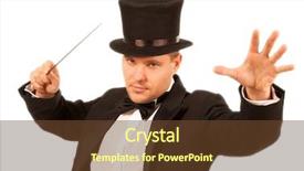  Presentation with magic wand - Amazing PPT theme having data integration - text illustration backdrop and a teal colored foreground.