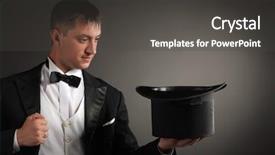  Presentation with top hat - Theme featuring top hat - magician background and a dark gray colored foreground