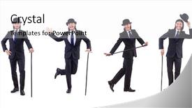  Presentation with vintage - Slide deck enhanced with top hat - man in vintage concept background and a white colored foreground