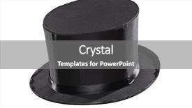  Presentation with top hat - Cool new presentation theme with top hat isolated against white background backdrop and a gray colored foreground