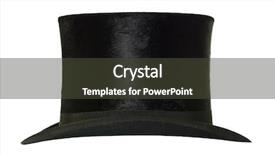  Presentation with top hat - Beautiful PPT layouts featuring three baskets of assorted debris on room background backdrop and a light gray colored foreground