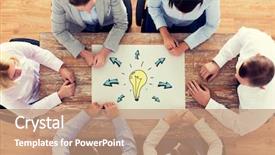  Presentation with doodle - Slide deck enhanced with top mind - business people inspiration and team background and a coral colored foreground