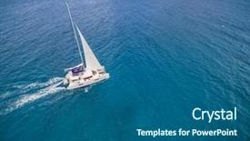  Presentation with aerial - Presentation design consisting of catamaran sailing in ocean background and a ocean colored foreground