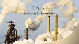  Presentation with furnace - Presentation theme featuring blast furnace and several smoke background and a lemonade colored foreground