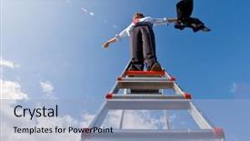  Presentation with wind - Theme featuring top of a ladder background and a light blue colored foreground