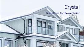  Presentation with home window frame - Slide deck enhanced with top of a typical american background and a sky blue colored foreground