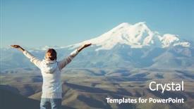  Presentation with summit - Beautiful theme featuring top of bermamyt plateau backdrop and a gray colored foreground