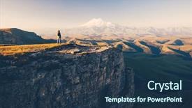  Presentation with mountain top - Slide deck having top of bermamyt plateau background and a ocean colored foreground
