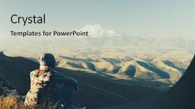  Presentation with mountain top - Slide deck with top of bermamyt plateau background and a light gray colored foreground