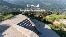  Presentation with stairway - Beautiful slide deck featuring inclination - historic incline railway stairway ruins backdrop and a seafoam green colored foreground